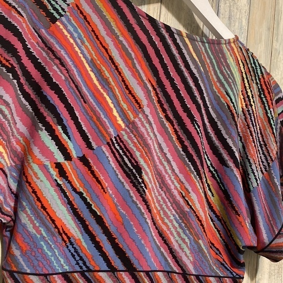 BCBG Max Y2K Bright Multi Color V neck Blouse | Size XS - Picture 7 of 9